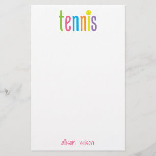 Colourful Tennis Personalized Stationery