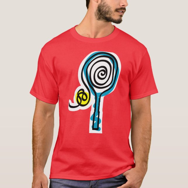 Colourful Tennis Racket String Tee Shirt (Front)