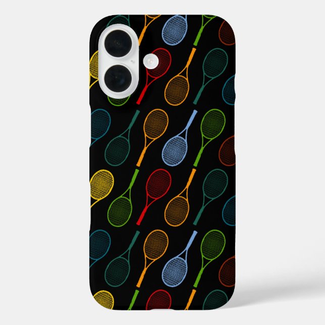 colourful tennis rackets pattern Case-Mate iPhone case (Back)