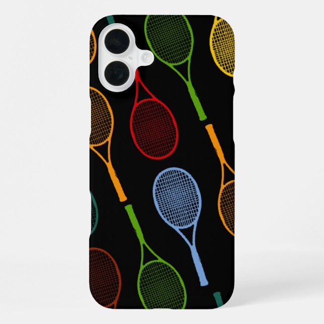 colourful tennis rackets pattern iPhone case (Back)
