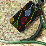 colourful tennis rackets pattern luggage tag<br><div class="desc">A pattern of tennis racquets of different colours</div>