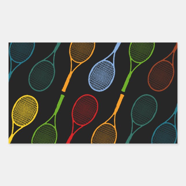 colourful tennis rackets pattern sticker (Front)