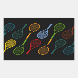 colourful tennis rackets pattern sticker