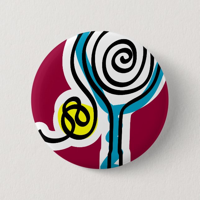 Colourful Tennis Spiral Rope 2 Inch Round Button (Front)