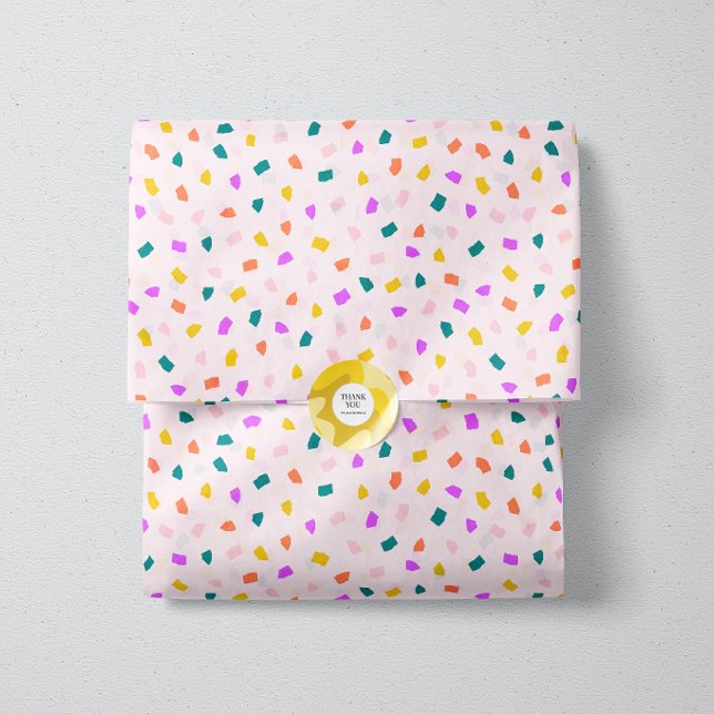 Colourful Terrazzo Confetti Pattern Pink Lemonade Tissue Paper (Creator Uploaded)