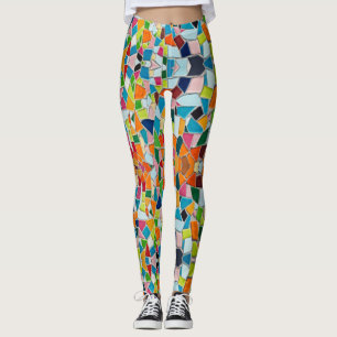 Colourful Terrazzo Mosaic Leggings