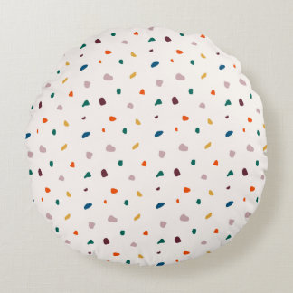 Colourful Terrazzo Pattern  Round Pillow