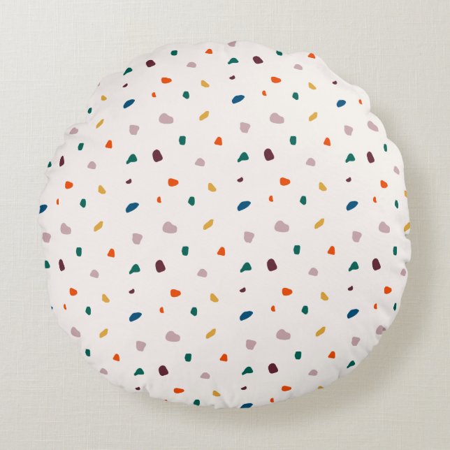 Colourful Terrazzo Pattern  Round Pillow (Front)