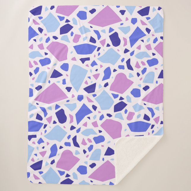 Colourful Terrazzo Pattern Sherpa Blanket (Front)