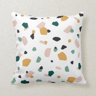 Colourful terrazzo pattern throw pillow