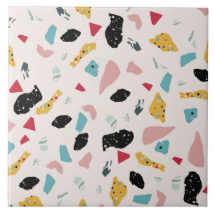 Colourful terrazzo pattern tile