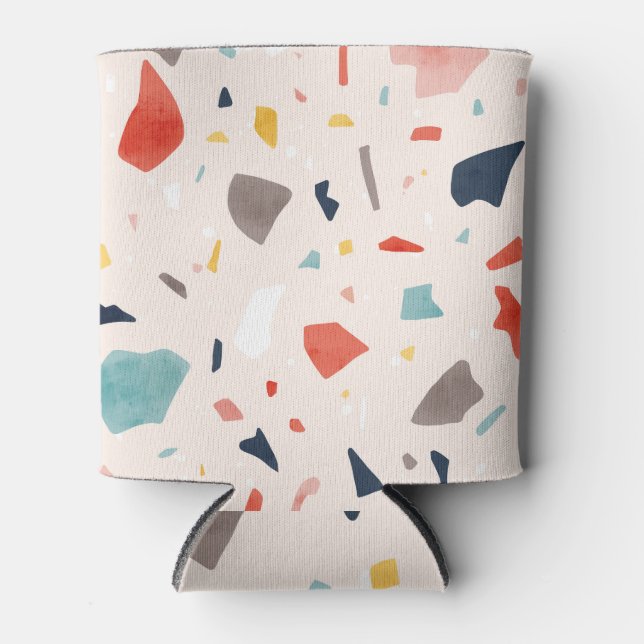 Colourful terrazzo: seamless rock fragments. can cooler (Front)