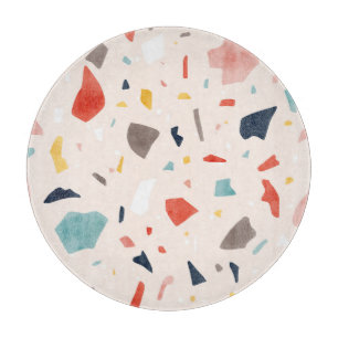 Colourful terrazzo: seamless rock fragments. cutting board
