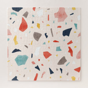 Colourful terrazzo: seamless rock fragments. jigsaw puzzle