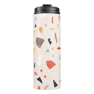 Colourful terrazzo: seamless rock fragments. thermal tumbler