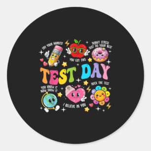 Colourful Test Day You Got This Motivational Kawai Classic Round Sticker