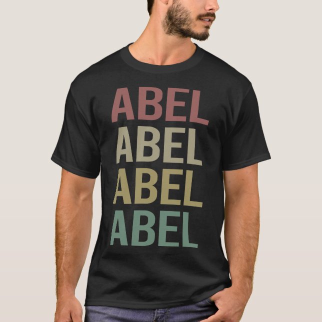Colourful Text Art - Abel Name T-Shirt (Front)