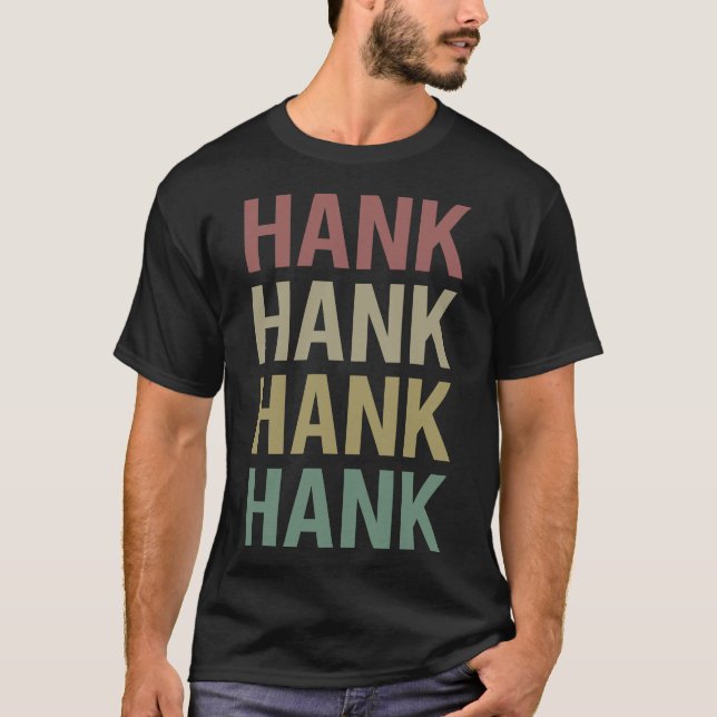 Colourful Text Art - Hank Name T-Shirt (Front)