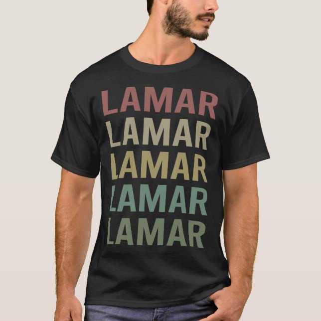 Colourful Text Art - Lamar Name T-Shirt (Front)