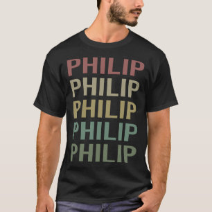 Colourful Text Art - Philip Name T-Shirt