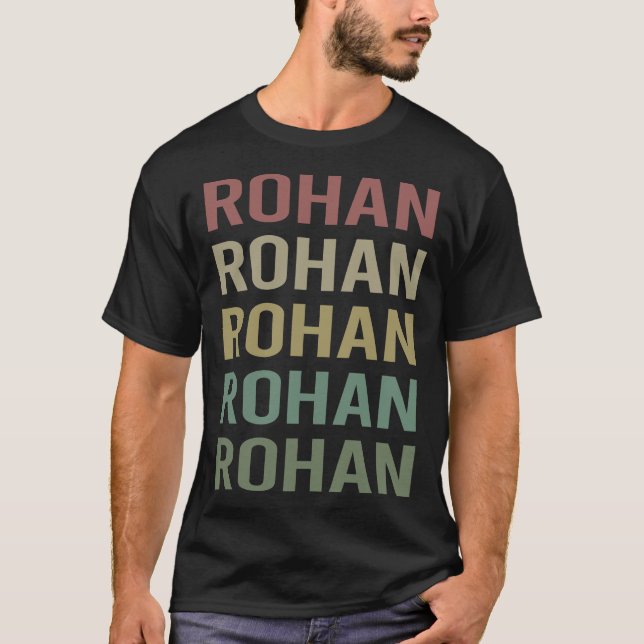 Colourful Text Art - Rohan Name T-Shirt (Front)