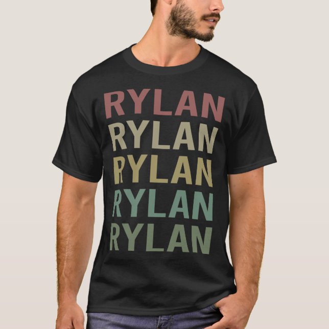 Colourful Text Art - Rylan Name T-Shirt (Front)