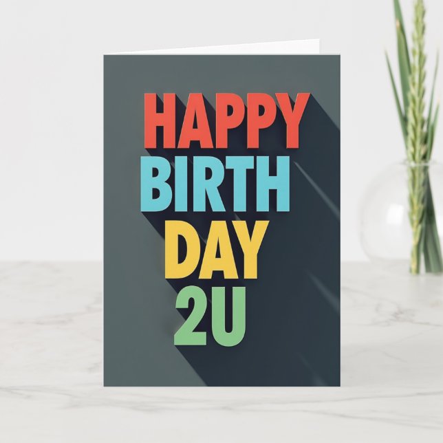 Colourful Text Birthday Joy Card (Front)