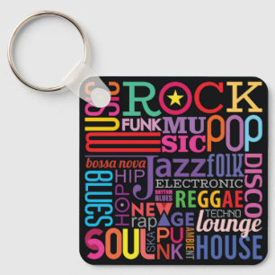 Colourful text design  keychain