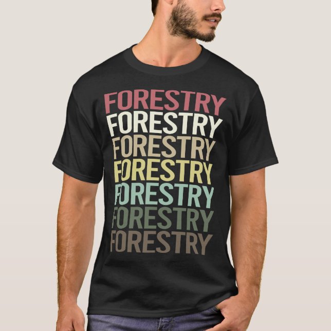 Colourful Text Forestry T-Shirt (Front)