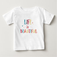 colourful text life is beautiful and the stars