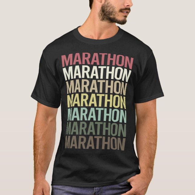 Colourful Text Marathon T-Shirt (Front)