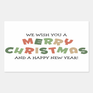 Colourful text merry Christmas happy new year Sticker
