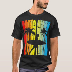 Colourful Text Palm Trees and Male Surfer Men Boys T-Shirt