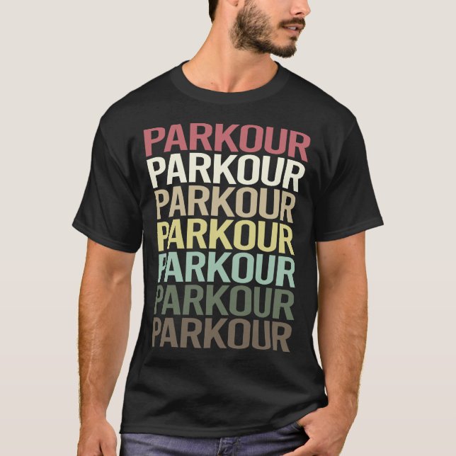 Colourful Text Parkour T-Shirt (Front)