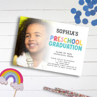 Colourful Text Photo Overlay Preschool Graduation 