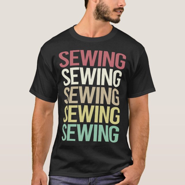 Colourful Text Sewing T-Shirt (Front)