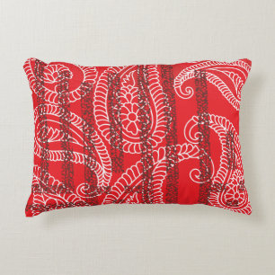 Colourful textile design featuring intricate paisl accent pillow