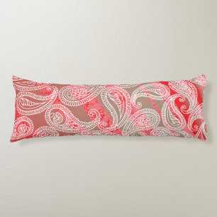 Colourful textile design featuring intricate paisl body pillow