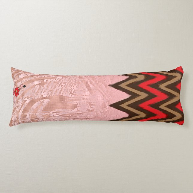 Colourful textile pattern featuring intricate flor body pillow (Front)