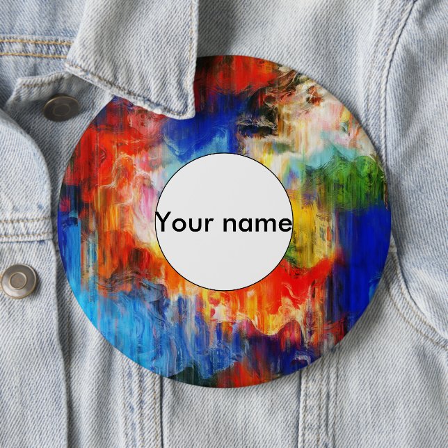 Colourful texture 6 inch round button (In Situ)