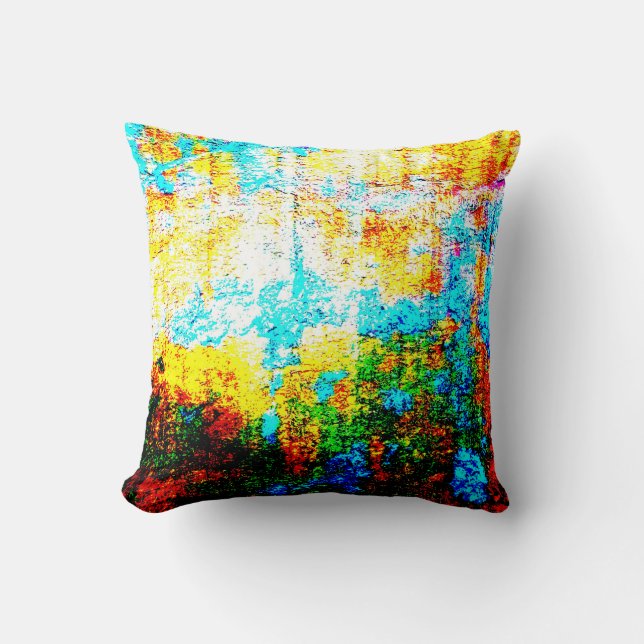 Colourful Texture Effect. Beautiful Abstract Decor Throw Pillow (Front)