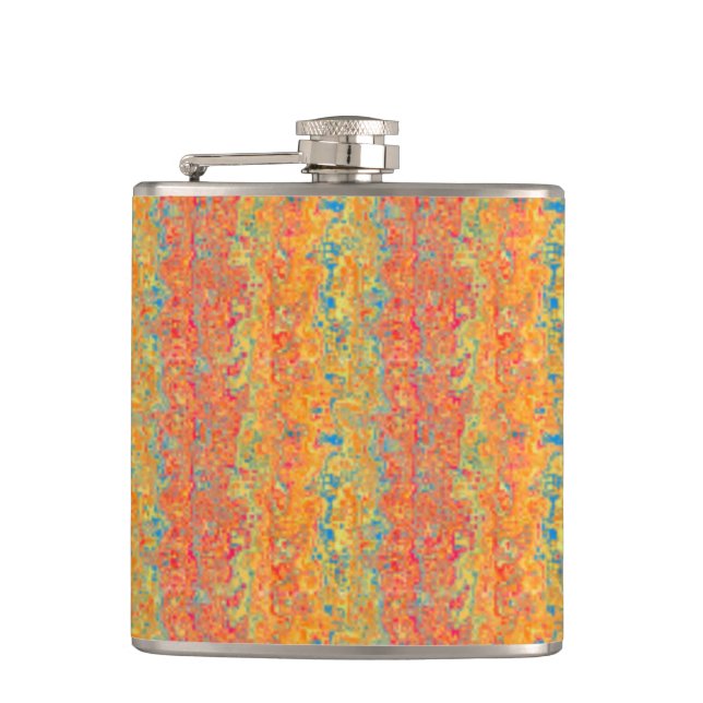 Colourful Texture Hip Flask (Front)