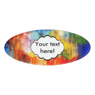 Colourful texture name tag