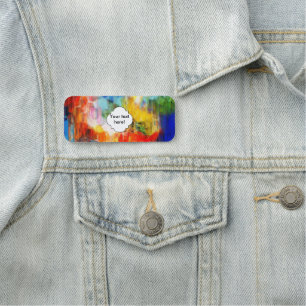 Colourful texture name tag