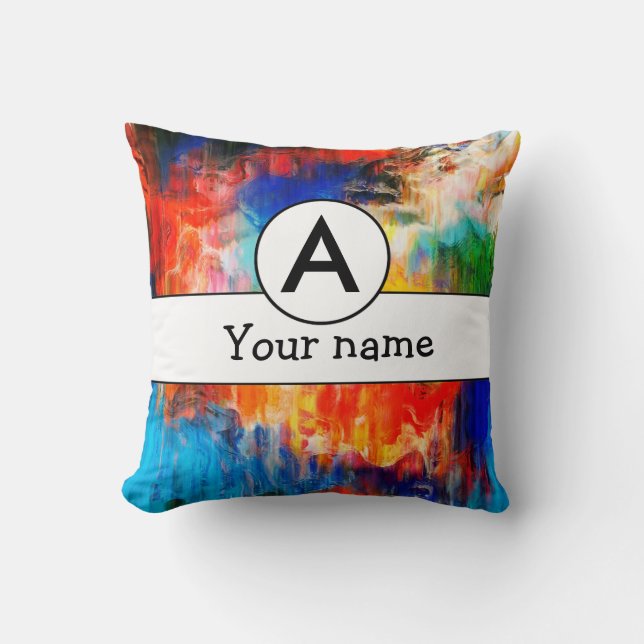 Colourful texture throw pillow (Front)
