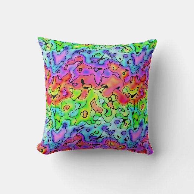 Colourful Texture Throw Pillow (Front)