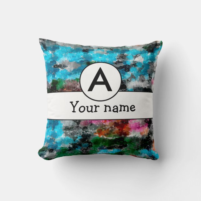 Colourful texture throw pillow (Front)