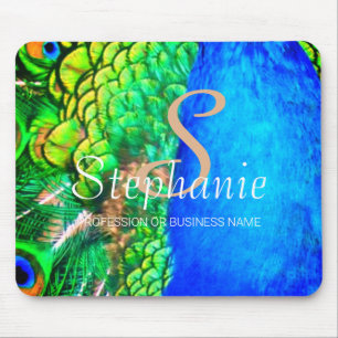 Colourful texture vibrant Peacock creative office Mouse Pad