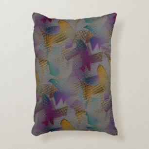 Colourful texture with small messy geometric shape accent pillow