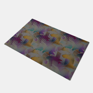 Colourful texture with small messy geometric shape doormat